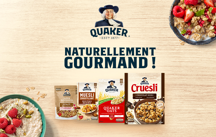Promotion Quaker Oats, céréales d'avoine, Lot de 2 paquets de 550g