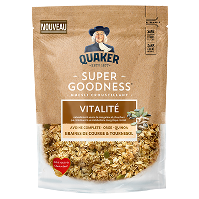 QUAKER  Super Goodness Vitalité Graines de courge et de Tournesol 400G